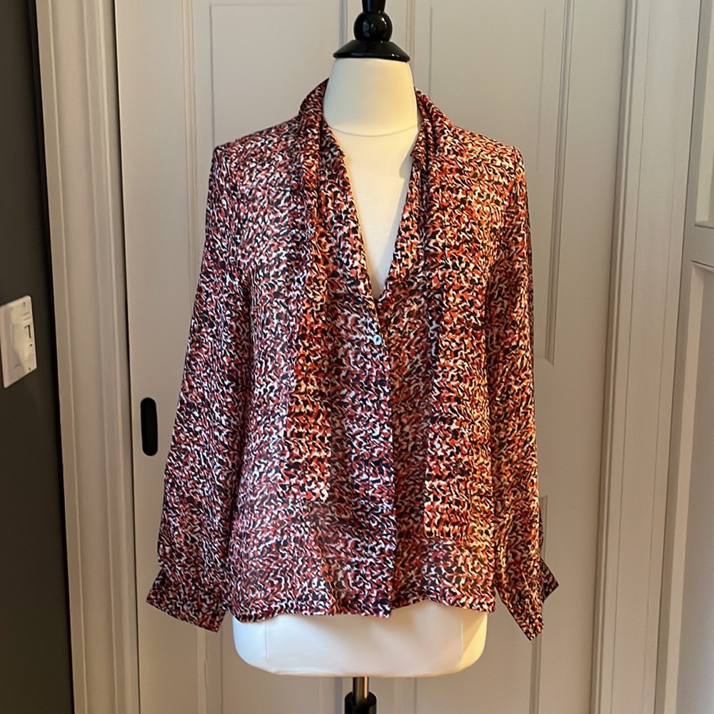 Raoul 100% Silk Blouse with Removable Tie-Neck